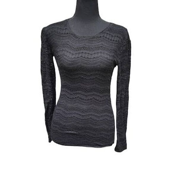 BCBGMaxazria Lace Long Sleeve Top XXS - Picture 1 of 5